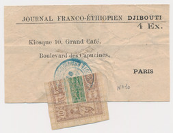 BJ COTE DES SOMALIS - BJ - N°10bB - Obl. 10/01/1901 - Franco-Ethiopien - Pour PARIS - B - Other & Unclassified