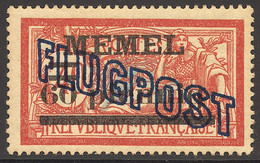 ** MEMEL - POSTE AERIENNE - ** - N°1 - 60pf S/40c - Signé A. Brun - TB - Memel (Klaïpeda) 1923