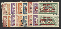 ** MEMEL - POSTE AERIENNE - ** - N°20/29 - En Paire Verticale - Chiffre Espacé - TàN - TB - Memel (Klaïpeda) 1923