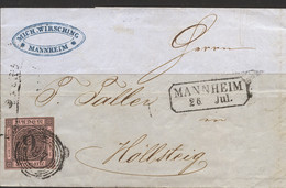 LAC BADE - LAC - N°4 - 9k Rose-lilas (1marge En Biseau) Sur Pli De Mannheim (1853) - TB - Other & Unclassified