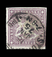 O WURTEMBERG - O - N°43 - 70k Lilas - 1marge Droite - Signé JF Brun - TB - Other & Unclassified