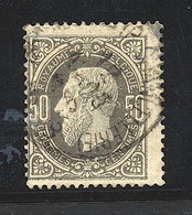 O BELGIQUE - O - N°35a - 50c Gris Noir Foncé - TB - 1869-1883 Léopold II