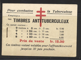 ** BELGIQUE - ** - N°267/70 - Le Carnet Antituberculeux - TB - Neufs