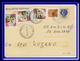 1984 Italie Italia Italien Intero Biglietto Sir £120 Vg Ascoli X Svizzera Lettre-carte Kartenbrief - Interi Postali