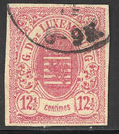 O LUXEMBOURG - O - N°7 - 12½ C Rose - TB - 1859-1880 Coat Of Arms