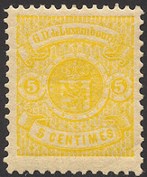 ** LUXEMBOURG - ** - N°29 - 5c Jaune - TB - 1859-1880 Coat Of Arms