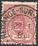 O LUXEMBOURG - O - N°33 - 30c Rouge Brun - Belle Oblit. - Dentelure Sup. Rognée - 1859-1880 Coat Of Arms