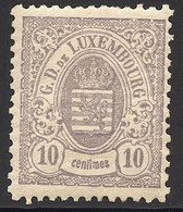 * LUXEMBOURG - * - N°42 - 10c Gris Violet - TB - 1859-1880 Coat Of Arms