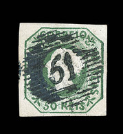 O PORTUGAL - O - N°3 - 50r. Vert - Obl. "51"- TB - Used Stamps