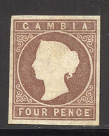 (*) GAMBIE - (*) - N°1 - 4p Brun - Signé Calves - TB - Gambia (1965-...)