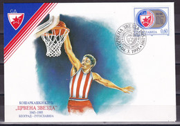 Yugoslavia 1995 50 Years Of The Red Star Sports Association Sports Basketball FDC - Cartas & Documentos