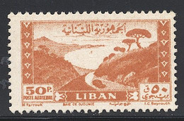 * LIBAN - POSTE AERIENNE - * - N°54 - 50p. Rouge-brun - TB - Liban