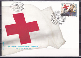 Yugoslavia 1996 120 Years Of The Red Cross Of Serbia Doctors Medicine FDC - Lettres & Documents