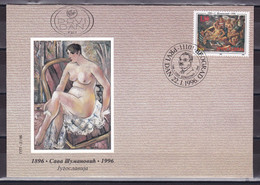 Yugoslavia 1996 Sava Sumanovic Art Paintings Famous People FDC - Brieven En Documenten