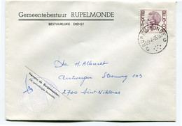 1975 Enveloppe Van Gemeentebestuur RUPELMONDE Bestuurlijke Dienst Gefr. 3.25 Fr + Gemeente Stempel - 1970-1980 Elström