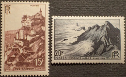 R788/327 - 1946 - FRANCE - ROC-AMADOUR / POINTE DU RAZ - N°753 à 754 NEUFS** VARIETE Sur N°754 ➤➤➤ Trait De Couleur - Neufs