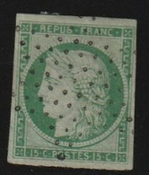 France N° 2 Quinze  Centimes Vert Premier Choix , Oblitération étoile - 1849-1850 Ceres