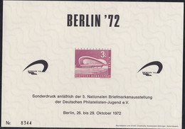 Berlin - Mi.Nr. 154 - Sonderdruck BERLIN '72 - Covers & Documents