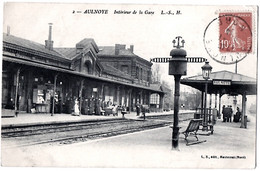 Aulnoye Nord Intérieur Gare 1910 état Superbe - Aulnoye
