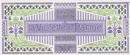 SA 56  / ETIQUETTE  SAVON  PARFUM  SURFIN A LA VIOLETTE DE PARME  N° 1600 - Etiquetas