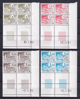 1982 - PREOBLITERES SERIE MONUMENTS HISTORIQUES / CHATEAUX !  COINS DATES ! YVERT N° 174/177 ** MNH - COTE = 17.5 EUR - Voorafgestempeld