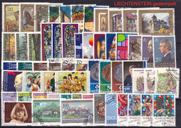 Liechtenstein 1970s/1980s: Set Mit 57 Marken (aus Dem Verkehr & ET-o) Jeu Avec 57 Timbres (du Trafic & Premier Jour) - Lotti/Collezioni