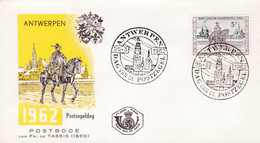 Enveloppe FDC 1212 Postillon à Cheval Dag Van De Postzegel Antwerpen - 1961-70