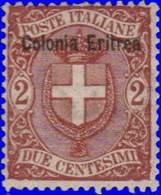 Erythrée 1896. ~  YT 13° - 2 C. Chiffre - Erythrée