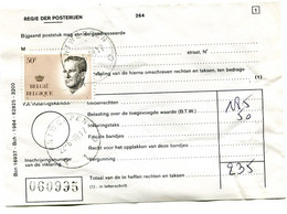 1989 50 Fr  Op Formulier 264 Regie Der Posterijen Antwerpen F 1 G - Betreffende BTW En Inklarings Kosten - 1981-1990 Velghe