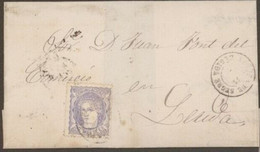 ESPAÑA ARTESA DE SEGRE A LERIDA MAT LLEGADA 1876 - Lettres & Documents