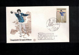 San Marino 1986 European Bowling Championship FDC - Petanque