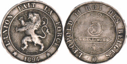 Belgique - 1894 - 5 Centimes - En Français - 04-088 - 5 Cents