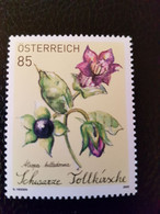 Austria 2022 Autriche Flowers Belladonna Atropa Belladonna Flora Flore Blumen 1v Mnh - Ungebraucht