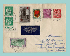 1951. Enveloppe Affranchie Lettre Par AVION De CAYENNE, GUYANE FRANÇAISE à 17 St JEAN D'ANGÉLY - Lettres & Documents