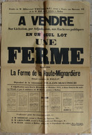PIE-GF-22-DH : 823 : AFFICHE DU DEPARTEMENT DE L'INDRE-ET-LOIRE. BALLAN. FERME DE LA HAUTE-MIGNARDIERE. 1912 - Ballan-Miré