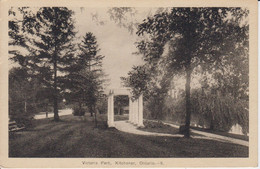 Victoria Park, View Of A Columnar Structure On Either Side Of The Footpath.  Sentiers Pédestres  Kitchener, Ontario - Kitchener