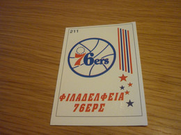 Philadelphia 76ers Team Sign Logo Badge NBA Basket 94-95 Rare Greek Edition No Panini Basketball Unstuck Sticker #211 - 1990-1999