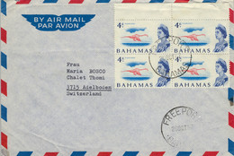 1967  BAHAMAS , SOBRE CIRCULADO , FREEPORT - ADELBODEN , CORREO AÉREO , FLAMINGO , BIRDS , AVES - 1963-1973 Ministerial Government