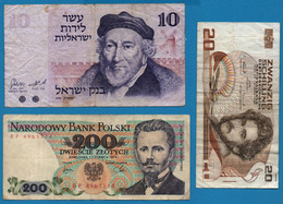 LOT BILLETS 3 BANKNOTES: ISRAEL - POLAND - AUSTRIA - Lots & Kiloware - Banknotes