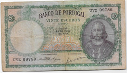 BANCO DE PORTUGAL - VINTE ESCUDOS -  Ouro - Ch6 -  Lisboa 25 De Maio  1954  UVZ 09789 - Portugal
