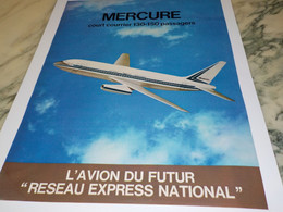 ANCIENNE PUBLICITE   AVION DU FUTUR MERCURE  1971 - Publicidad