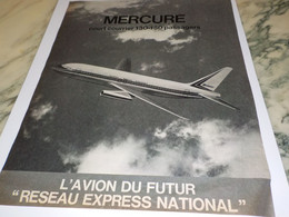 ANCIENNE PUBLICITE   AVION DU FUTUR MERCURE  1971 - Pubblicità