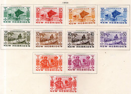 NUEVAS HÉBRIDAS – NEW HEBRIDES Serie Completa X 11 Sellos Nuevos PIRAGUA A VELA 1953 – Valorizada En Catálogos € 73,00 - Unused Stamps