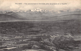 01 - GEX - Vue Panoramique Et Les Alpes, Prise De La Route De La Faucille - Gex