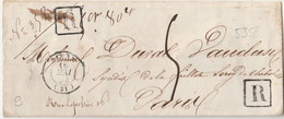 Lettre Recommandée De DINAN à Destination De PARIS - 1849-1876: Periodo Clásico
