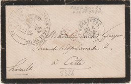Service De La Flotte - Lettre De Cherbourg  à Destination De Cette - Krieg 1870