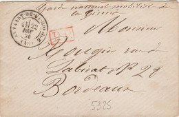 Garde Nationale De La Gironde  - Lettre De St VAAST De La HOUGUE à Destination De Bordeaux - Guerre De 1870