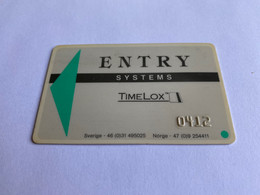 20:642 - Sweden Security Card Entry Systems Timelox - Altri