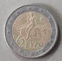 2002 -  GRECIA -  MONETA IN EURO - DEL VALORE DI  2,00  EURO  - USATA - Zypern