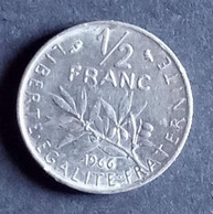50 Centimes Semeuse En Nickel 1966 - 1/2 Franc